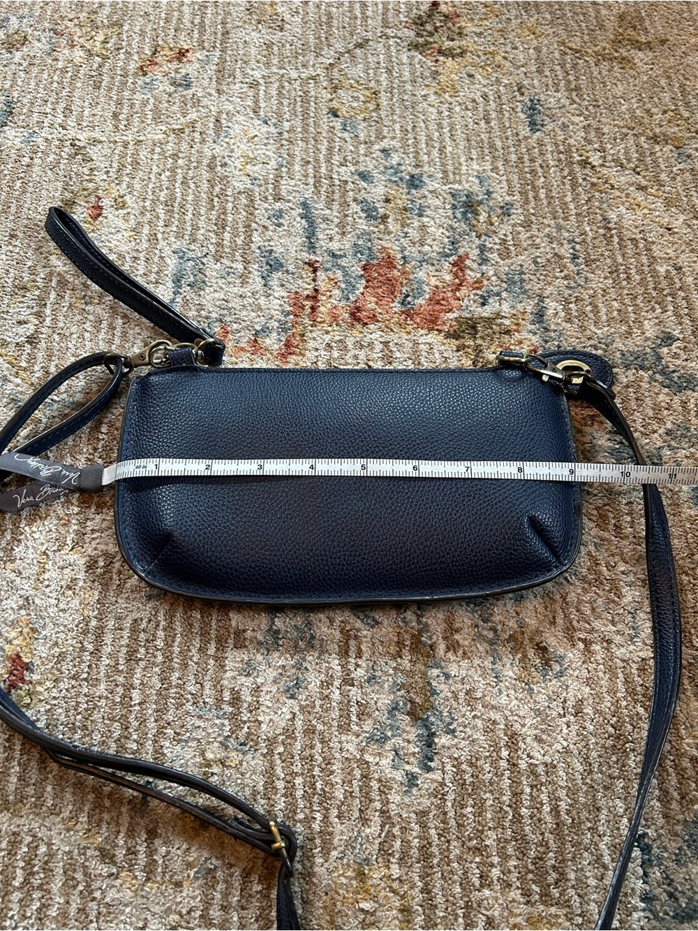 Joy Susan Navy Pebbled Crossbody Wristlet with Detachable Strap - Picture 8 of 9